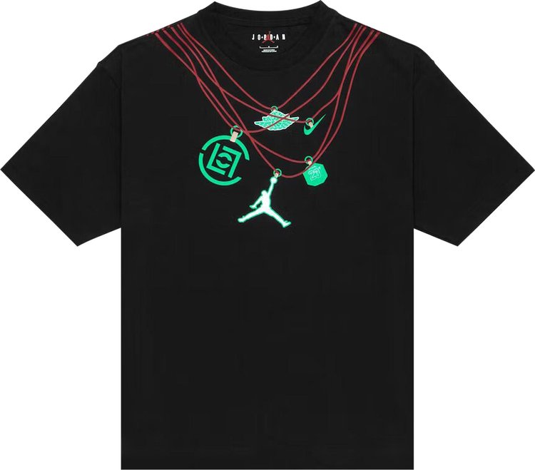 تي شيرت Air Jordan x Clot Jade باللون الأسود، أسود