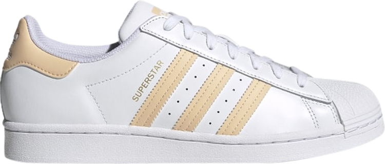 حذاء رياضي Adidas Superstar 'White Glow Orange' باللون الأسود