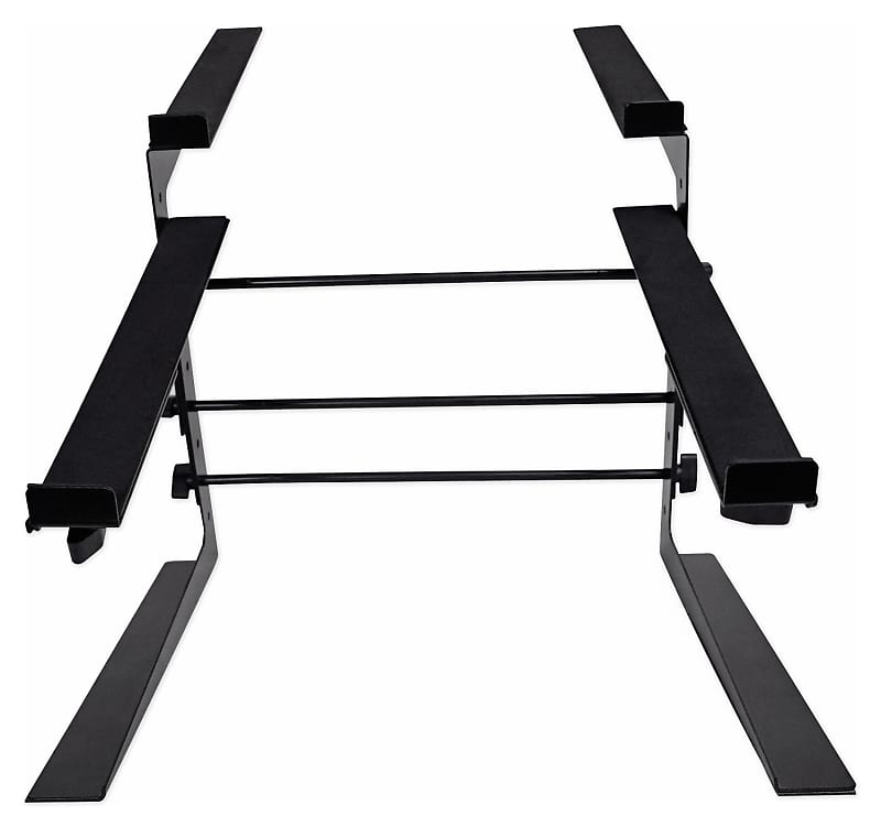 Rockville Rock2d2 Adjustable Double Shelf DJ Controller Midi Keyboard Stand for Laptop