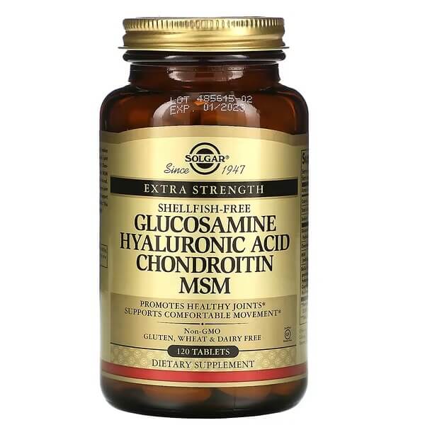 Glucosamine, Hyaluronic Acid, Chondroitin and MSM Solgar, 120 tablets