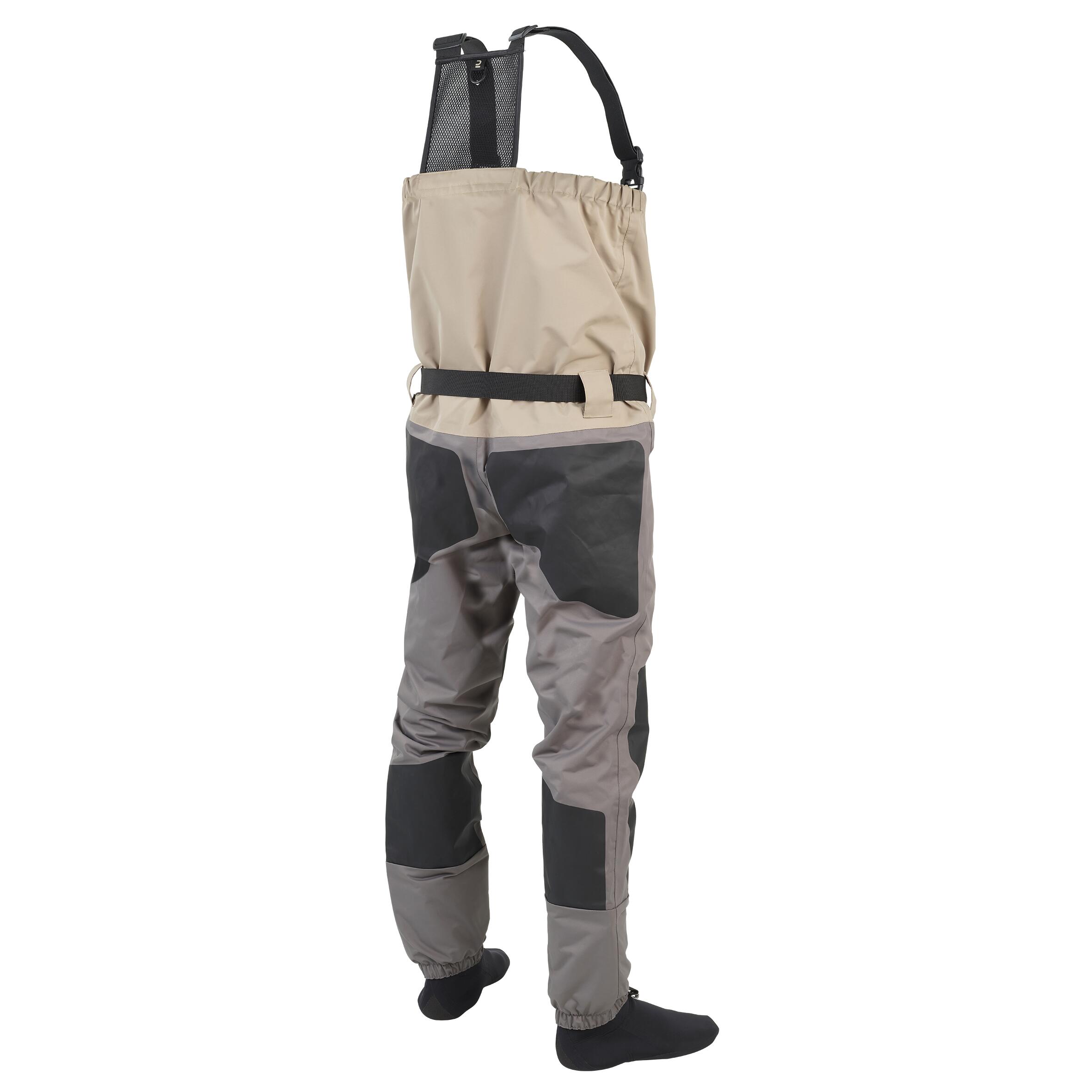 Waders 500 breathable with CAPERLAN neoprene socks, beige/light gray