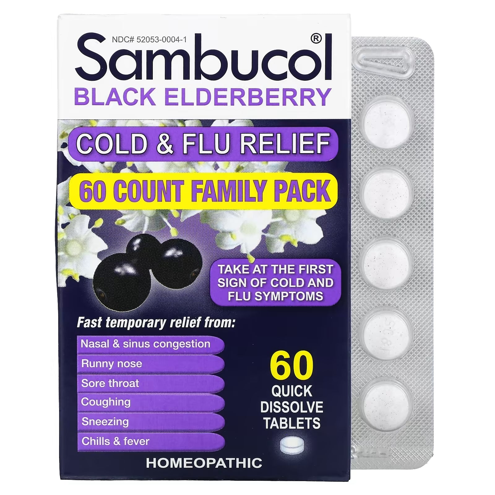 Flu and Cold Remedy Sambucol, 60 tablets