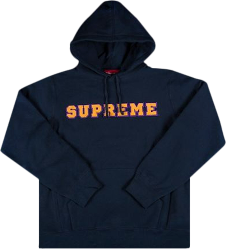 سويت شيرت Supreme Cord Collegiate بغطاء رأس "Navy"، باللون الأزرق