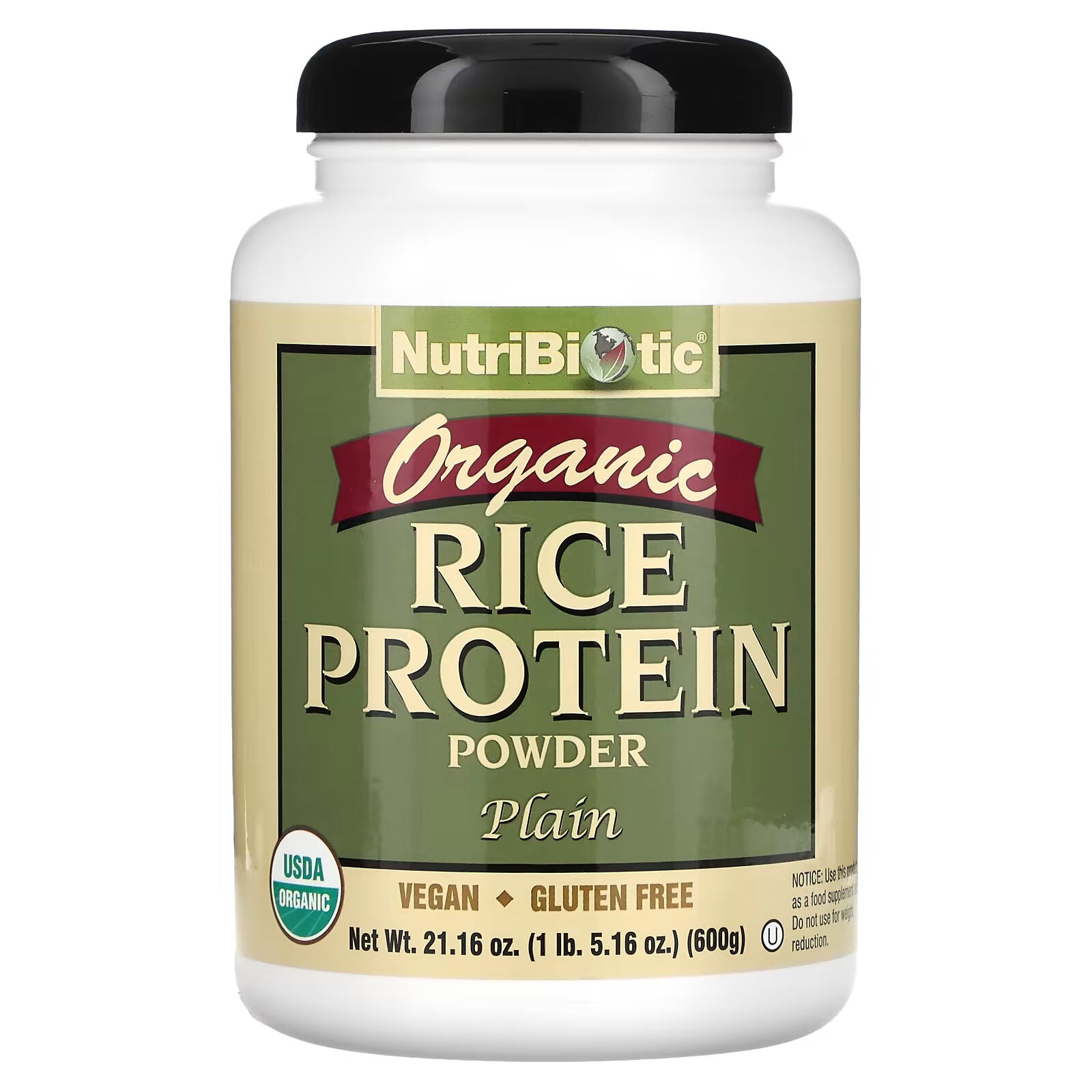 NutriBiotic, Raw Organic Rice Protein, 600 g