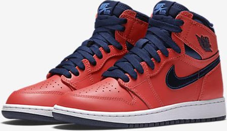 Air Jordan 1 Retro BG Letterman Sneakers, Orange