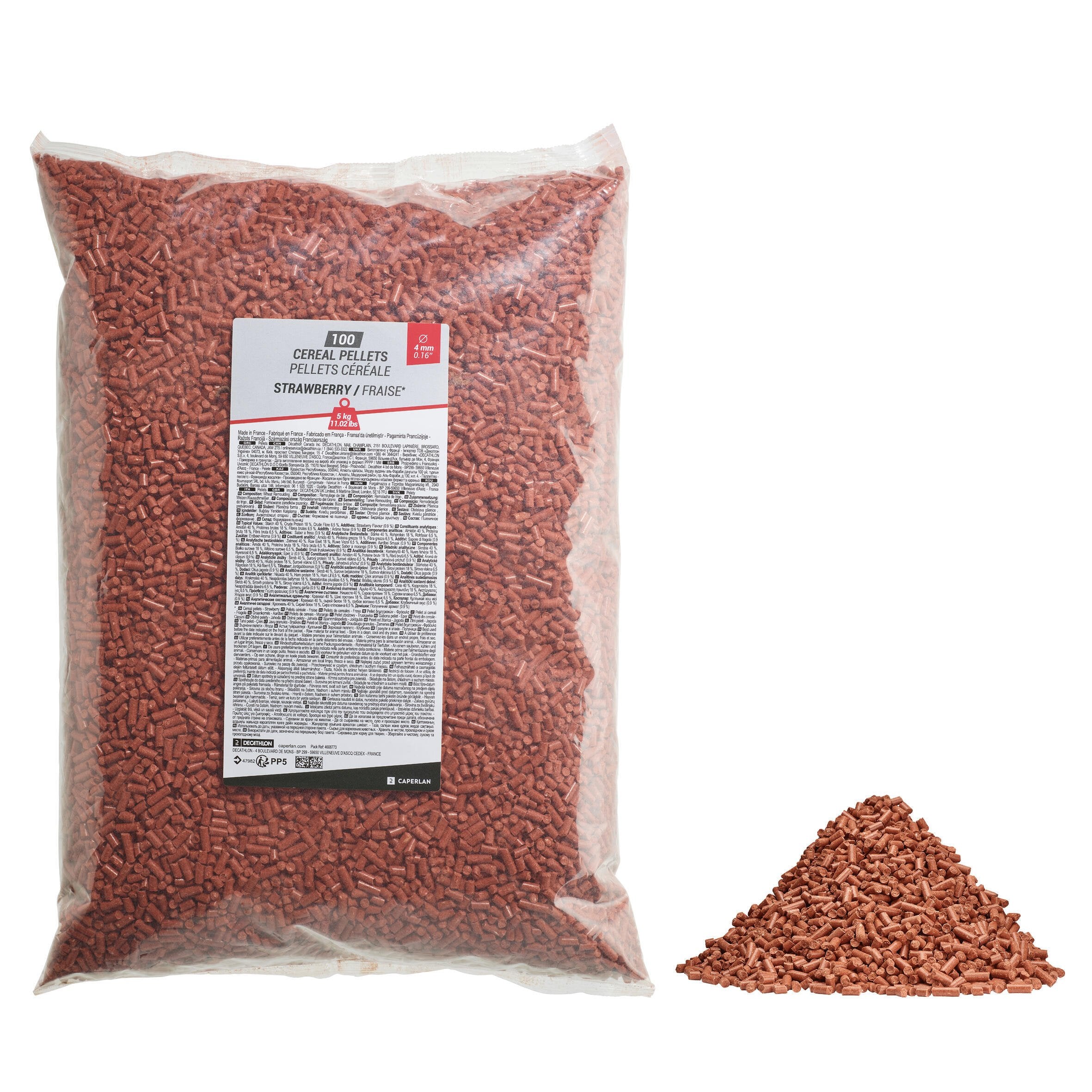 Pellets 100 strawberry 4 mm 5 kg CAPERLAN