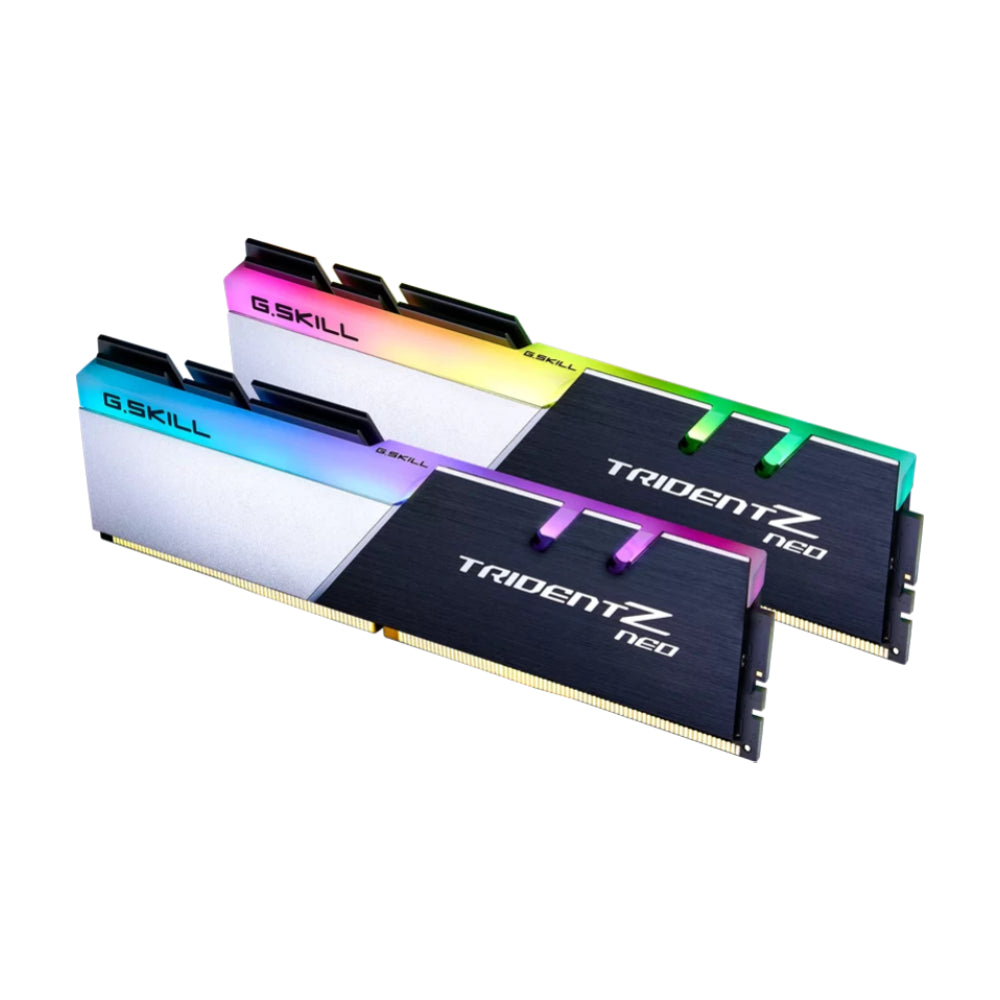 ذاكرة الوصول العشوائي G KILL Trident Z Neo، 64 جيجابايت DDR4 (2x32 جيجابايت)، 3600 ميجاهرتز، CL18، F4-3600C18D-64GTZN أسود/فضي