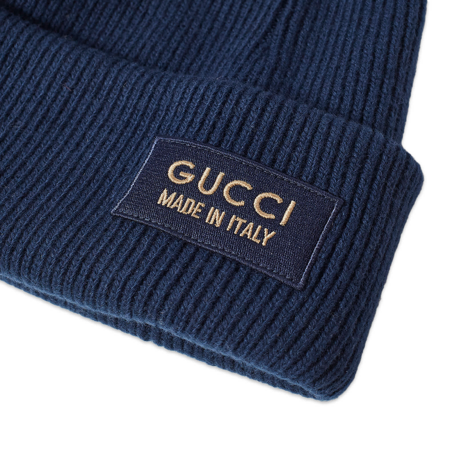 قبعة بيني من Gucci Patch باللون الأزرق الداكن