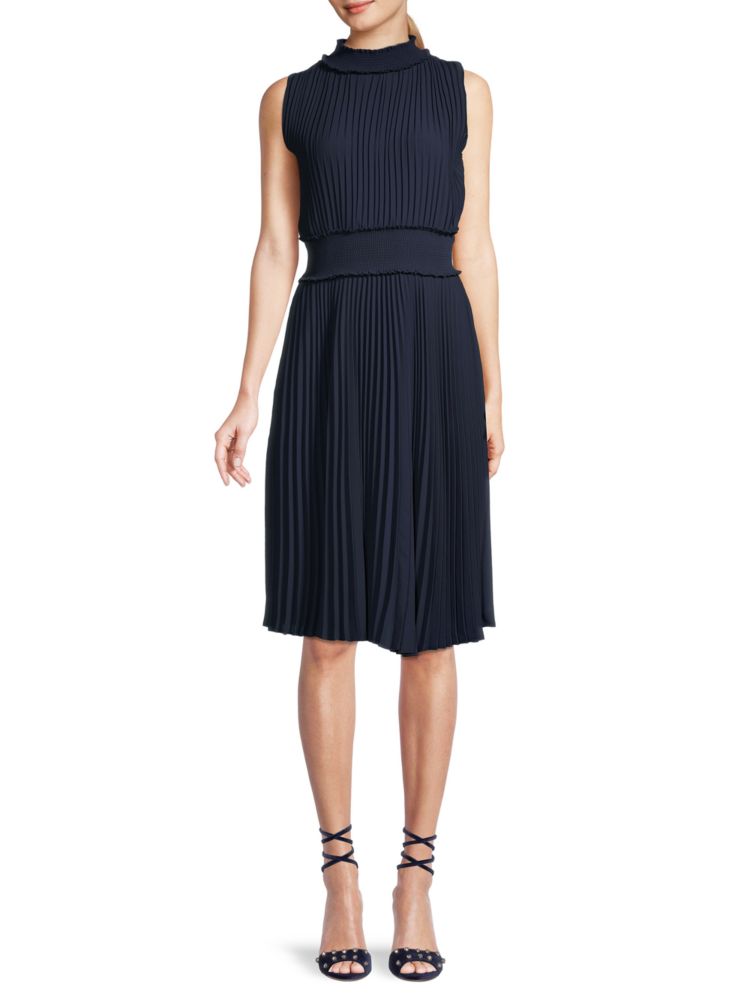 Nanette Nanette Lepore Pleated Blouson Dress, Nanet Navy