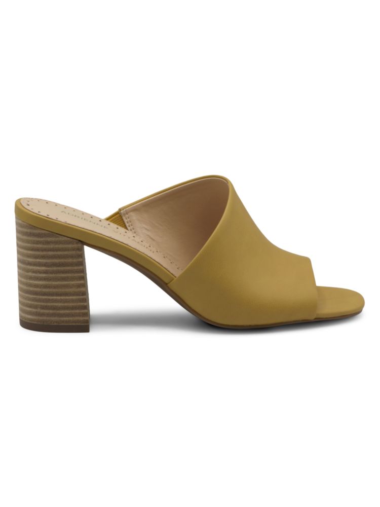 Adrienne Vittadini Albi Block Heel Mules, Yellow