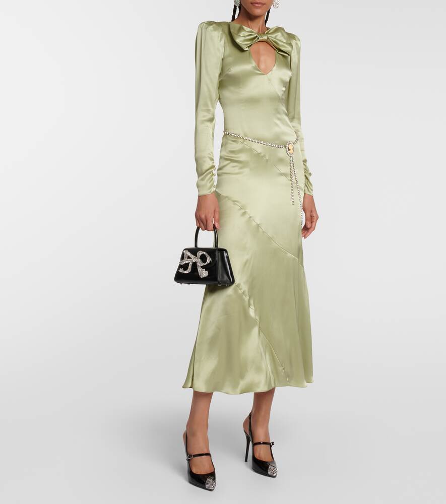 ALESSANDRA RICH embellished silk dress, green