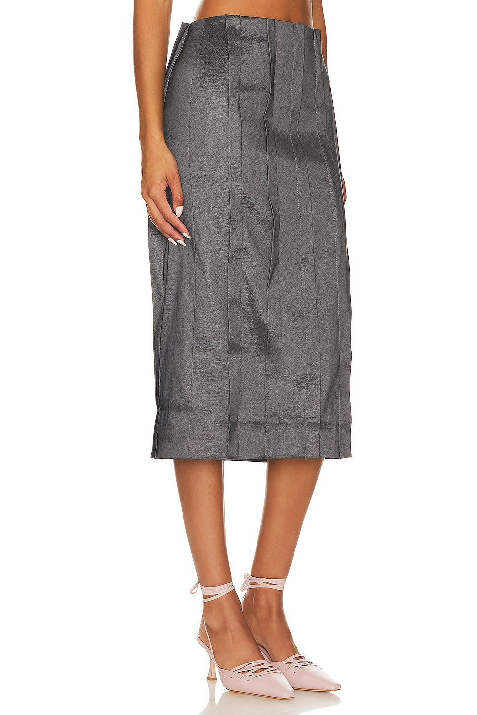 Midi skirt LPA Delfina, color Charcoal