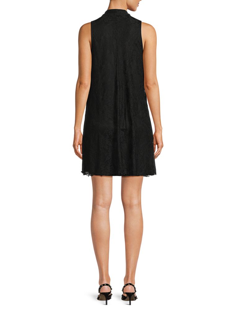 Tash+Sophie A-Line Lace Mini Dress, Black