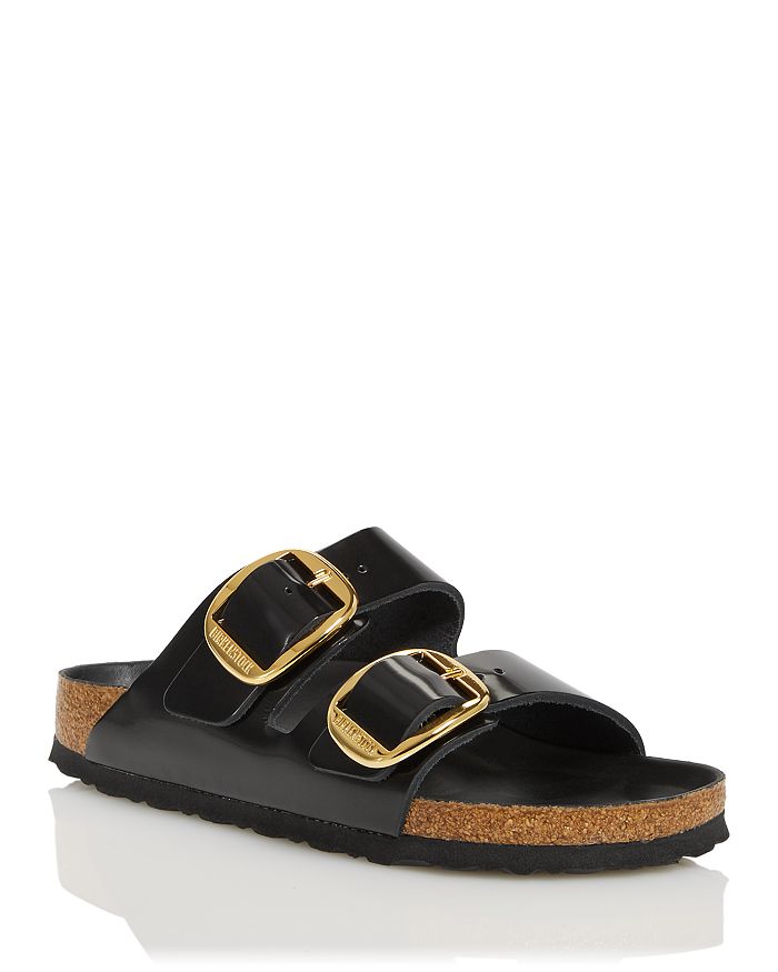 Women's Arizona High Shine Large Buckle Birkenstock Slides