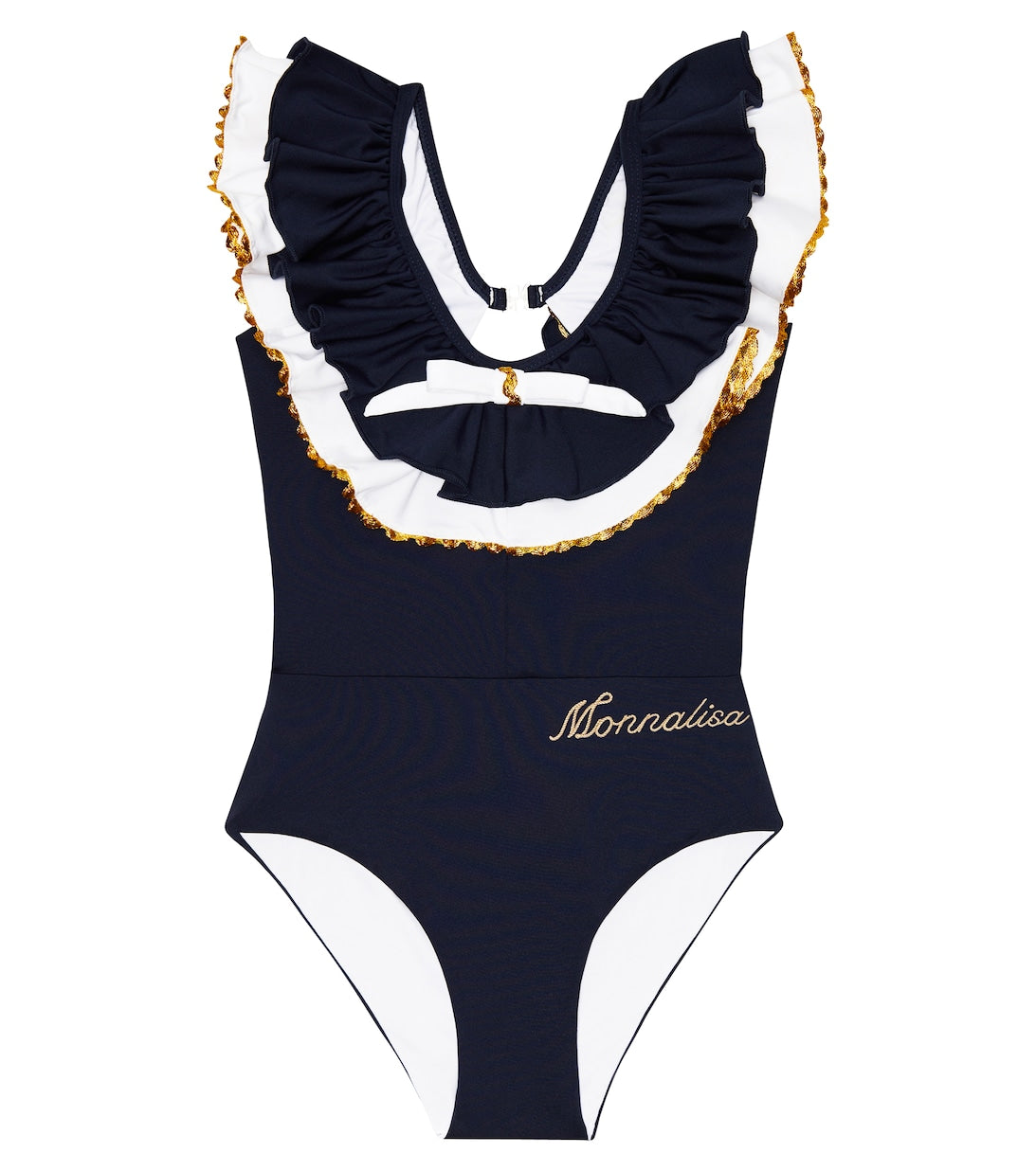 Monnalisa marinière swimsuit, multi-colored