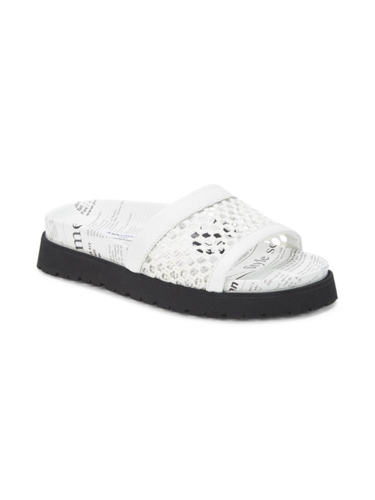 John Galliano mesh slides, white