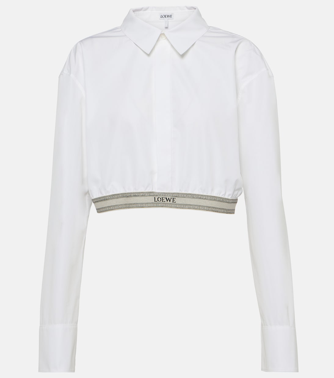 Loewe cotton poplin cropped shirt, white