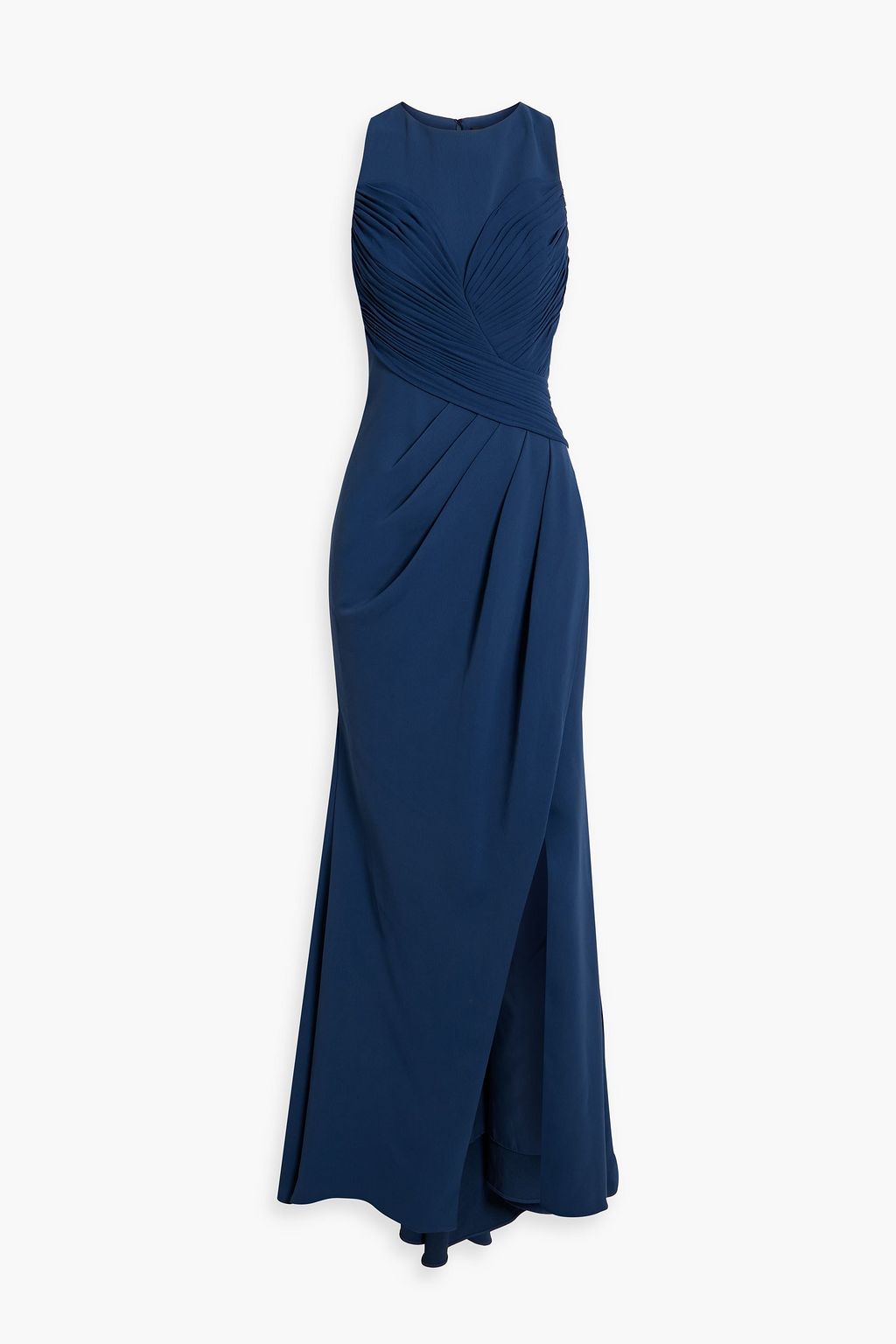 Pleated crepe dress BADGLEY MISCHKA, indigo