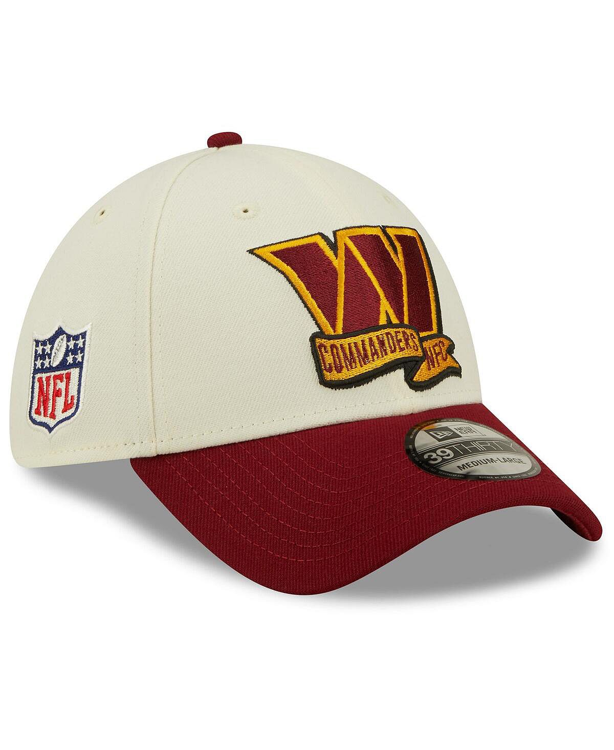 Washington Commanders 2022 Men's Cream Burgundy Two Tone Flexible Cap Sideline 39THIRTY New Era