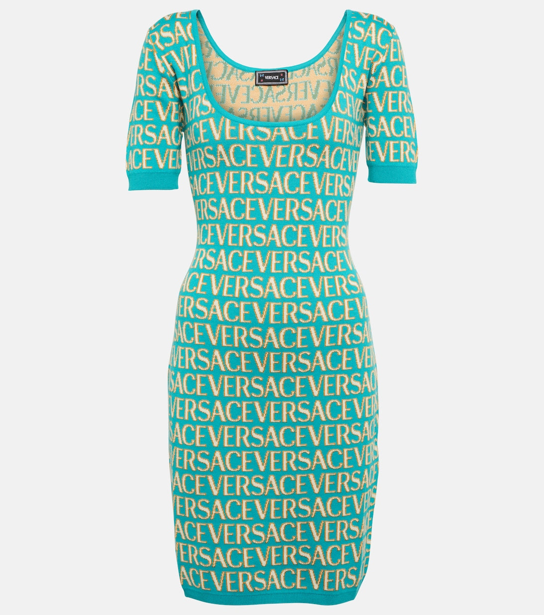 Versace Allover mini dress with VERSACE inlay, multicolor