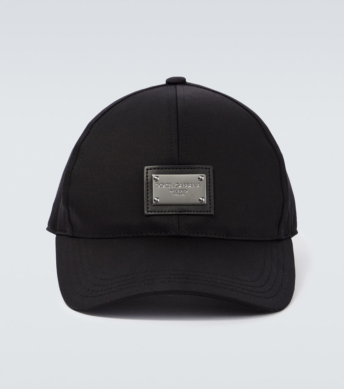 Cotton blend baseball cap with Dolce&Gabbana logo, black