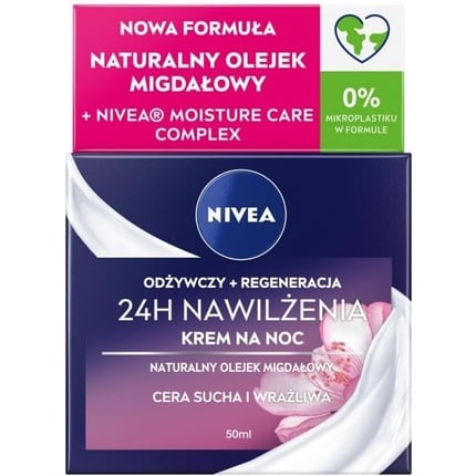 A 24-hour moisturizing nourishing night cream for dry and sensitive skin 50 ml, Nivea