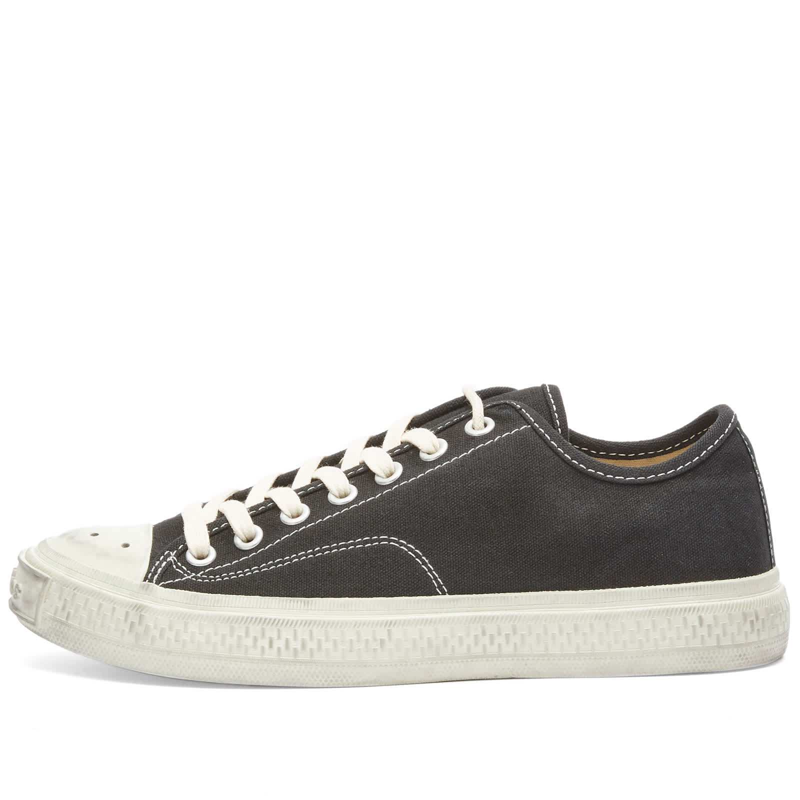 Acne Studios Ballow Soft Tumbled Tag Sneakers, Black & Off White