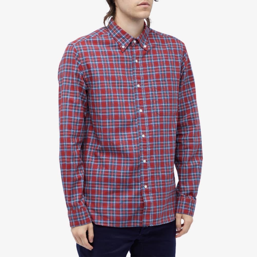 Beams Plus Indigo Tartan Shirt Red