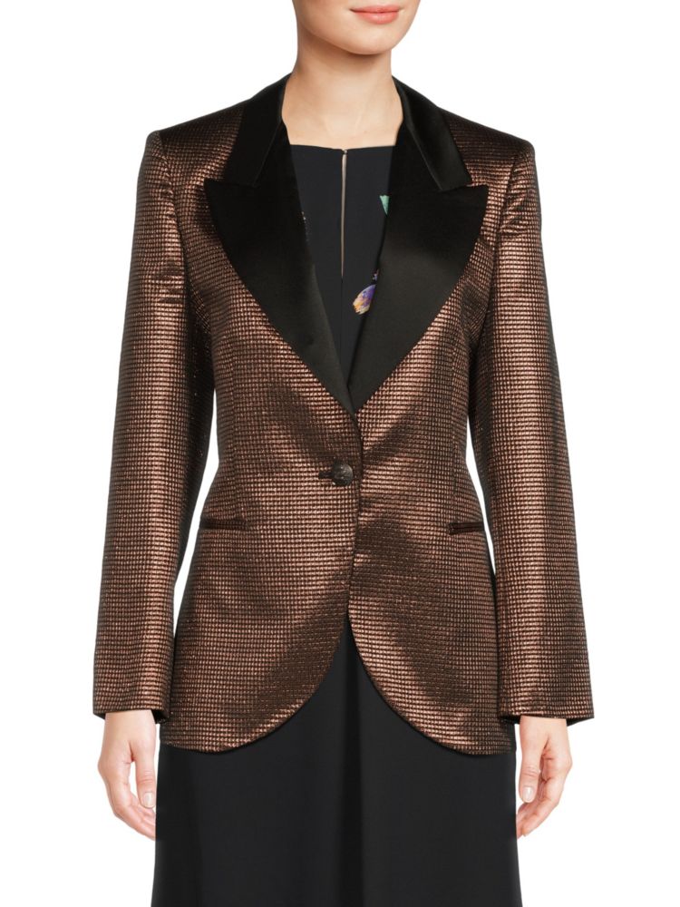 Textured metallic jacket Etro, bronze