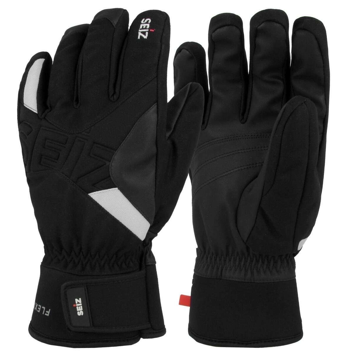 Seiz flexible unisex gloves for adults, black