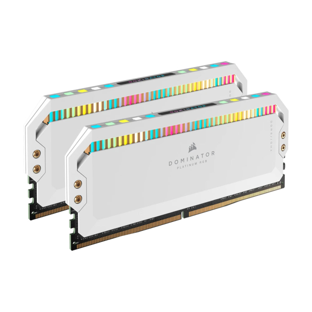 CORSAIR Dominator Platinum RGB RAM, 64 GB DDR5 (2x32 GB), 5600 MHz, CMT64GX5M2B5600C40W, white