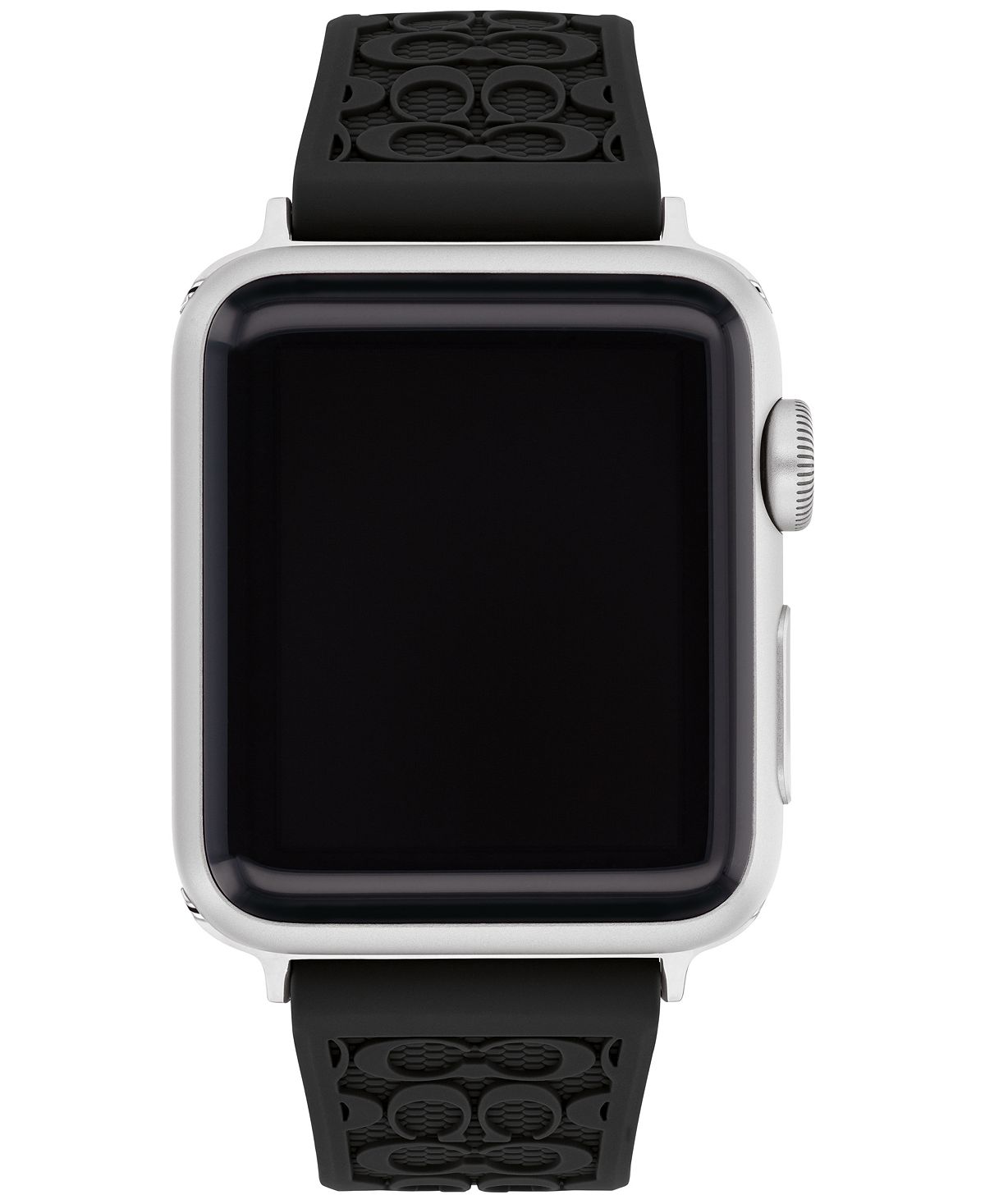 سوار مطاطي أسود لساعة Apple Watch مقاس 38/40/41 مم COACH، أسود