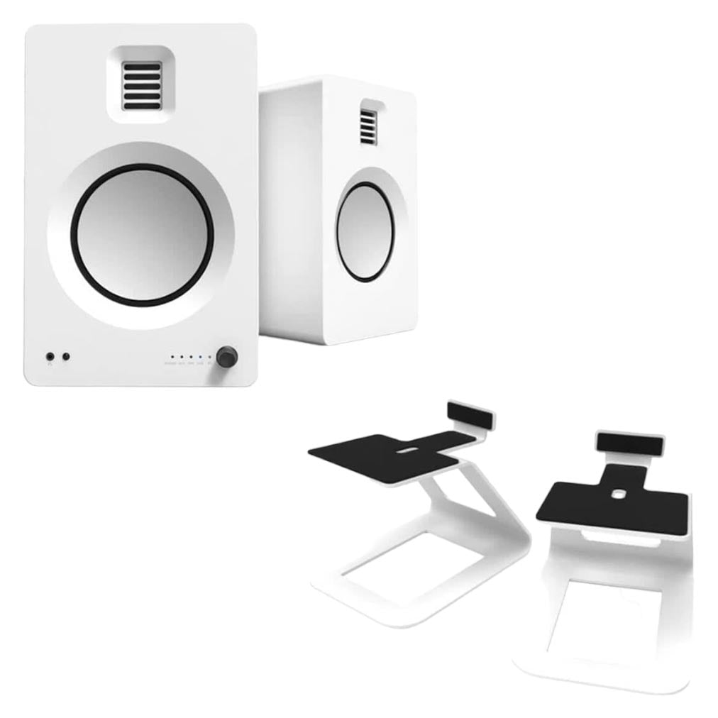 Bookshelf speakers Kanto TUK Premium with stands SE6, 2 pcs, white