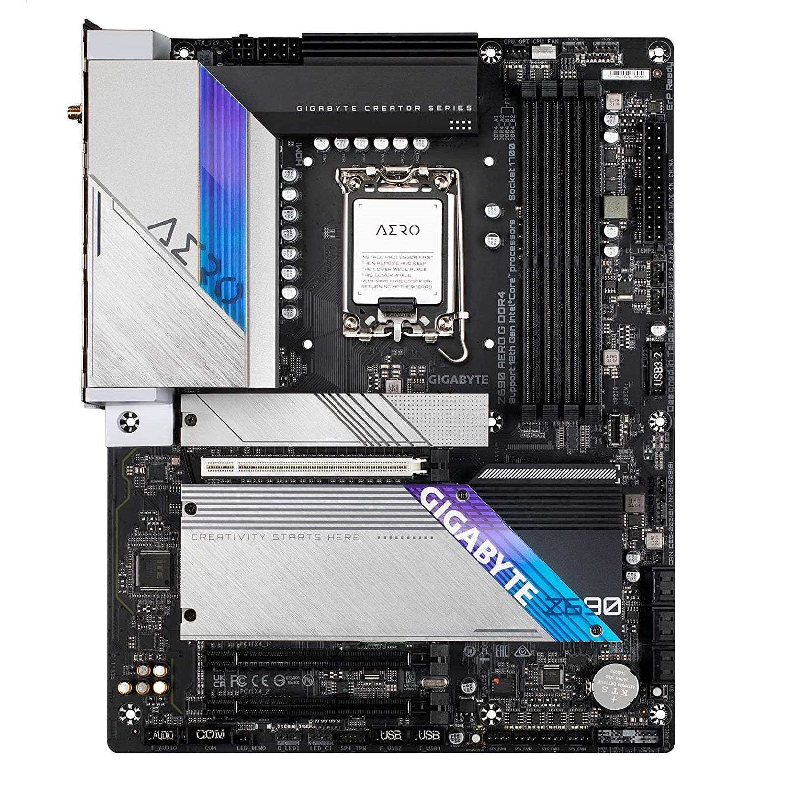 GIGABYTE Z690 AERO G motherboard, DDR4, WiFi 6, white/black