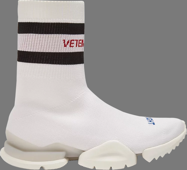 حذاء رياضي Vetements x Sock Pump High Top باللون الأبيض من Reebok، باللون الأبيض