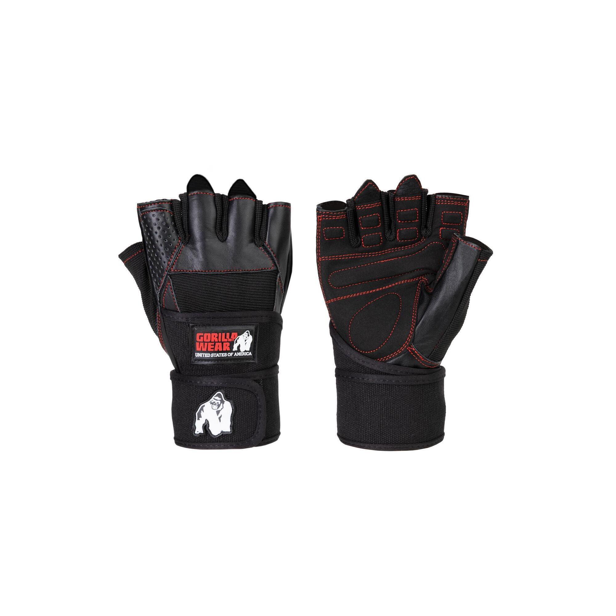 Wrist Gloves - Dallas - Black/Red Stitched GORILLA WEAR, Black