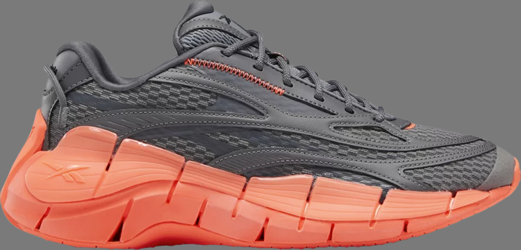 حذاء رياضي Zig kinetica 2.5 'grey orange flare' من Reebok، باللون الرمادي