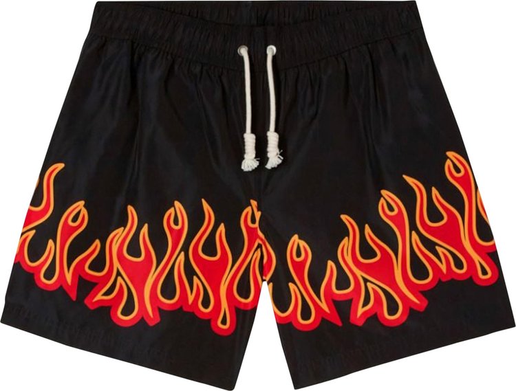 Palm Angels Burning Flames Print Swim Short 'Black/Red', black