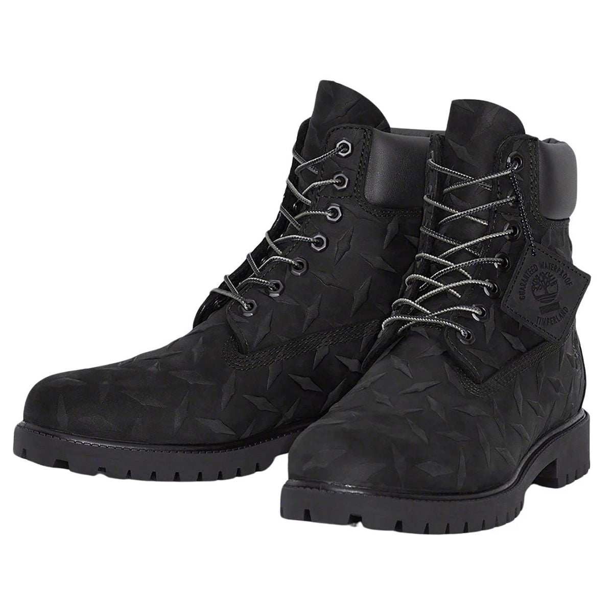 Timberland x Supreme 6 Inch Premium Waterproof 'Embossed Diamond Plate' Boot, Black