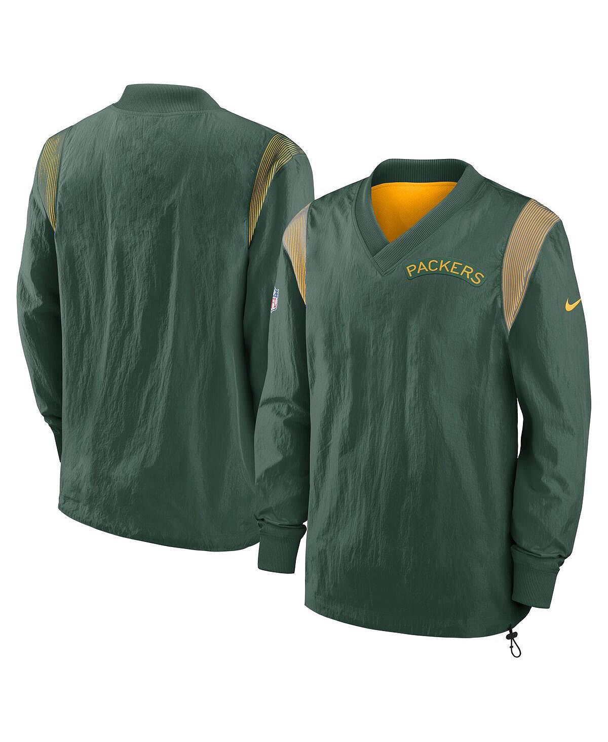 Nike Men's Green Bay Packers Sideline Team Id Reversible Pullover Windbreaker Green