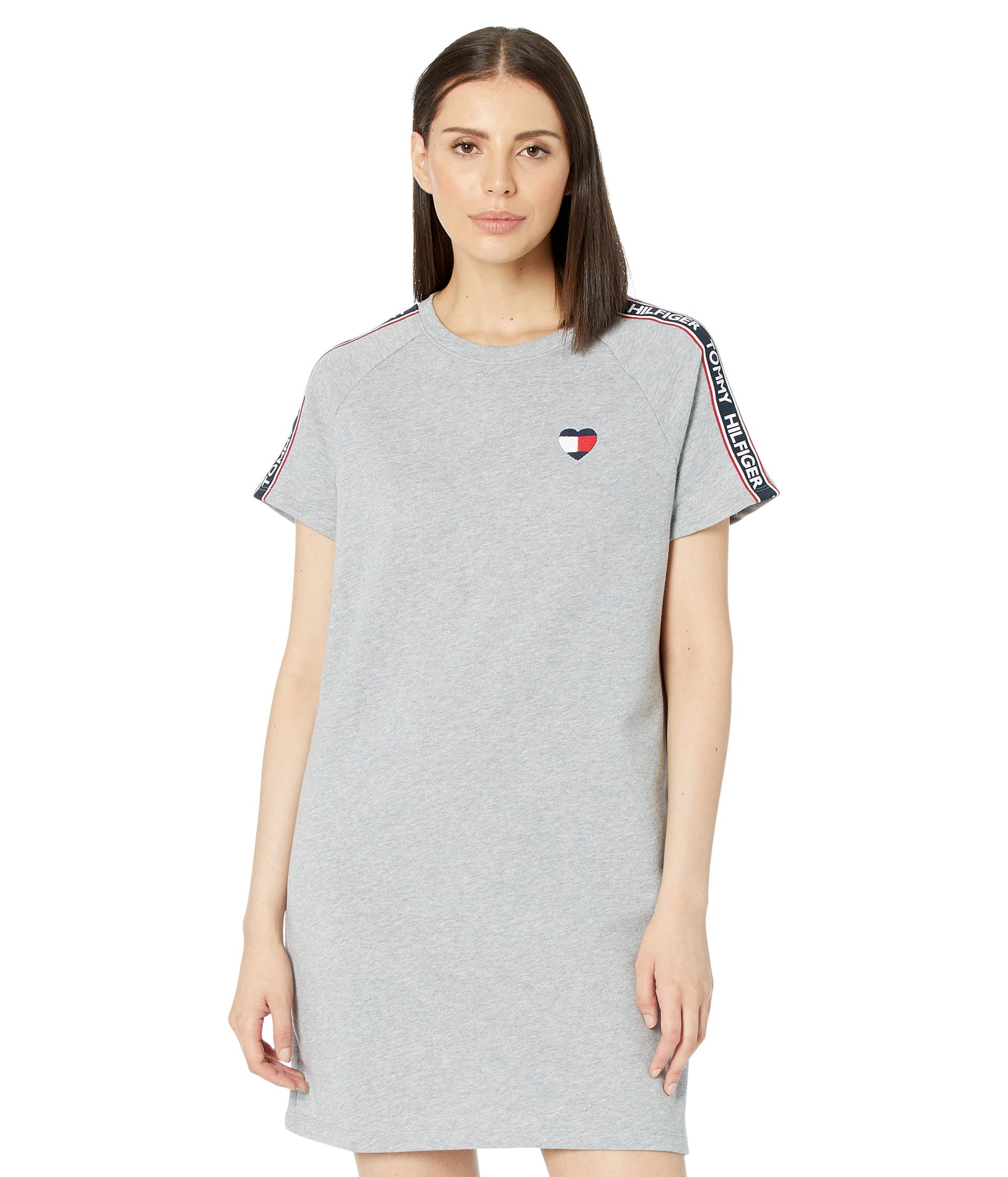 Tommy Hilfiger, Short Sleeve French Terry Dress with Logo Tape Trim