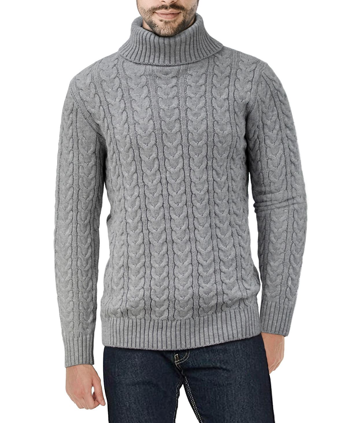 X-Ray Men's Cable Knit Sweater, Multi