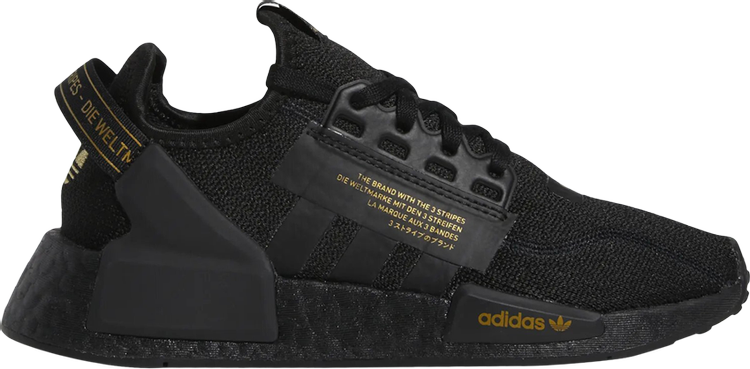 Adidas NMD_R1 V2 J 'Black Gold Metallic' sneakers, black