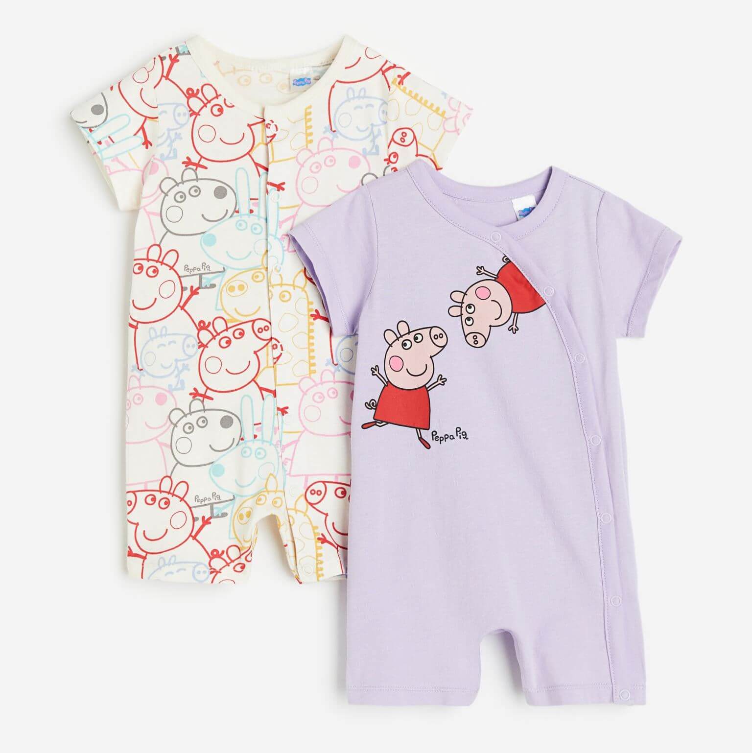 H&M Disney Printed Children's Pajama Set, 2 Piece, Light Purple/Multicolor