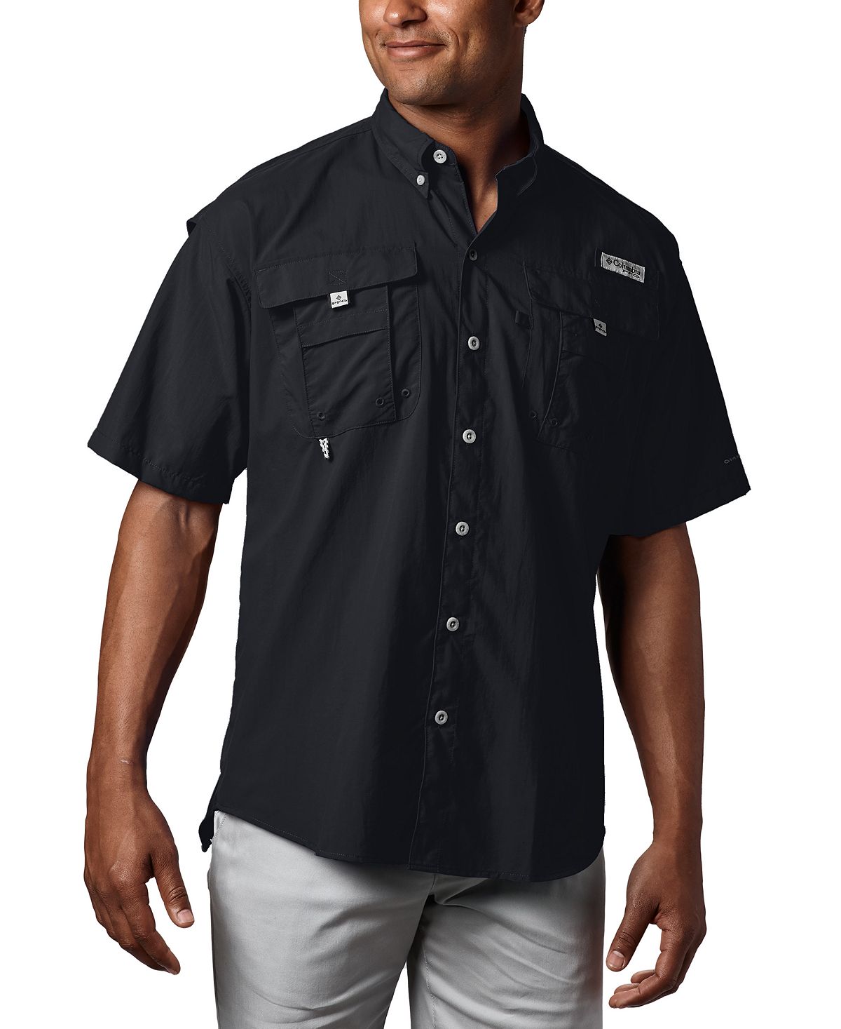 Men's short sleeve shirt big & tall bahama ii Columbia, black