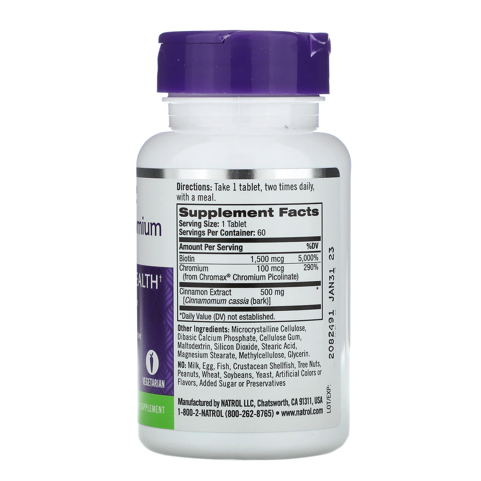 Cinnamon Chromium Biotin 60 Tablets Natrol