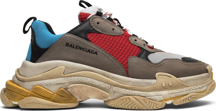 حذاء رياضي Balenciaga Triple S باللون الأزرق والأحمر 2018، متعدد الألوان