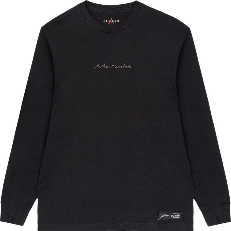 Air Jordan x A Ma Mani?re Long-Sleeve T-Shirt 'Black/Medium Ash', Black