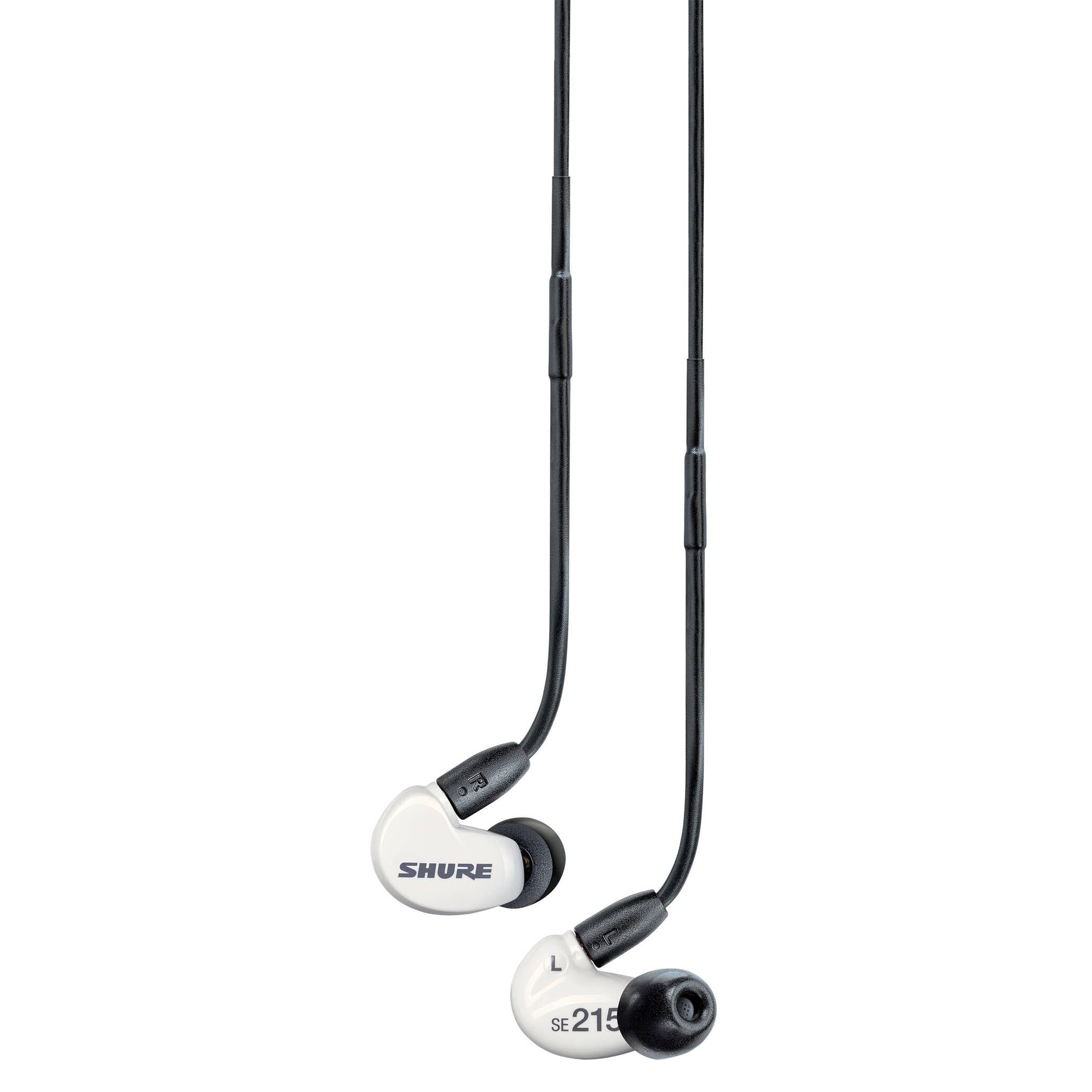 سماعات أذن Shure SE215 RMCE-UNI مع ميكروفون عن بعد، لون أبيض