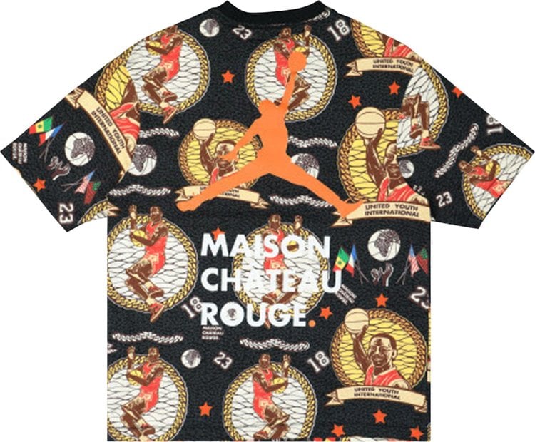 تي شيرت Air Jordan x Maison Chateau Rouge باللون الأسود، أسود